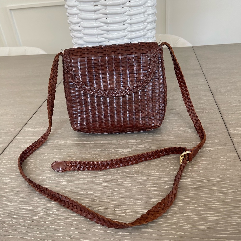 Brown Woven  CEM Crossbody Bag